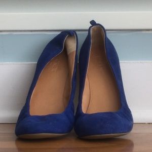 J. Crew-Royal Blue Suede Ballet Flats